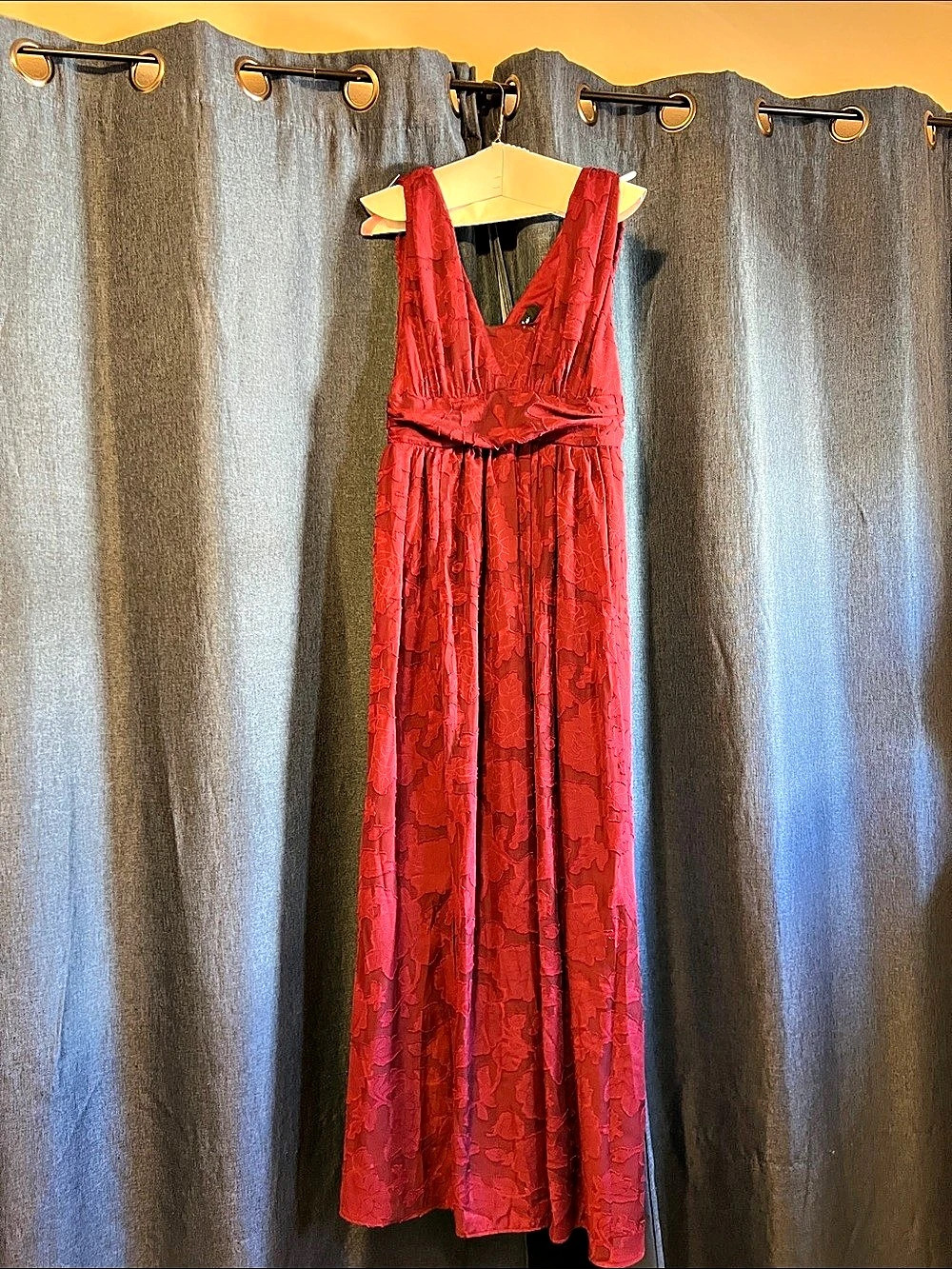 Burgundy Floral Maxi Dress New